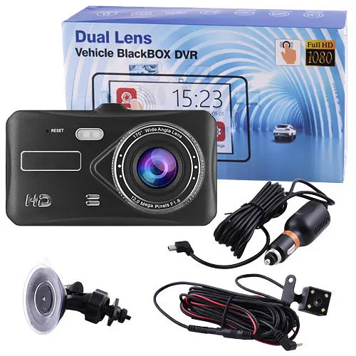 Видеорегистратор для авто T672 LCD 4" Touch screen (2 камеры) 1080P Full HD - фото 4