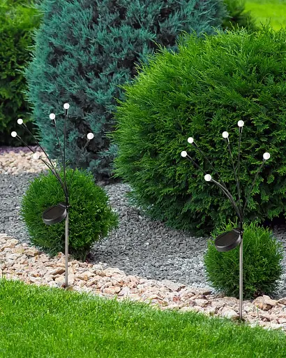 Вуличний світильник на сонячній батареї Goldlux 328168 Fiorini LED 3500K IP44 чорний - фото 2