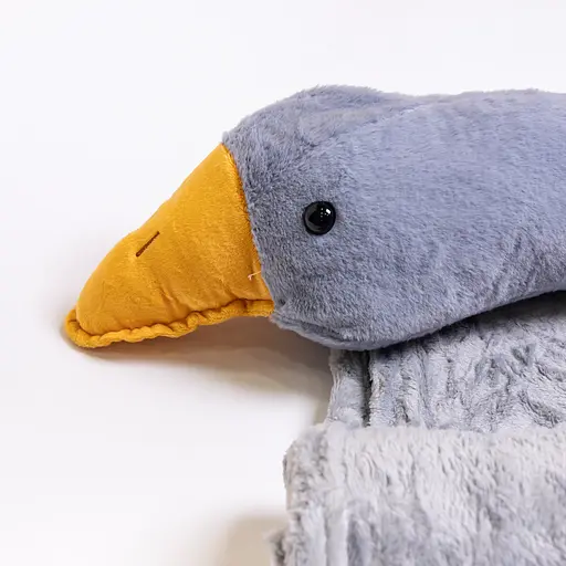 М'яка іграшка-подушка з пледом усередині Гусак-обіймусь 135 (см) 3 в 1 Сірий Colorful Home 520-6G - фото 5