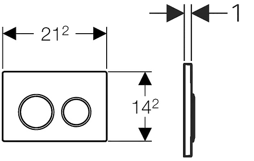 Клавіша змиву Geberit Omega20 біла хром глянець 115.085.KJ.1, Білий - фото 2
