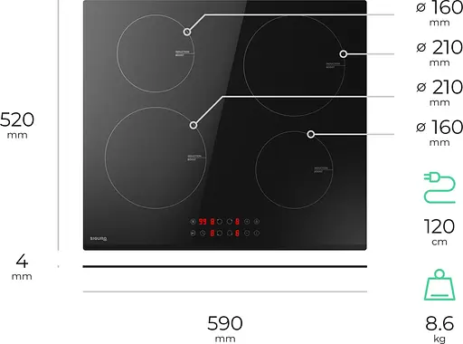 Варильна поверхня Siguro SGR-HB-I230B (індукція) - фото 5