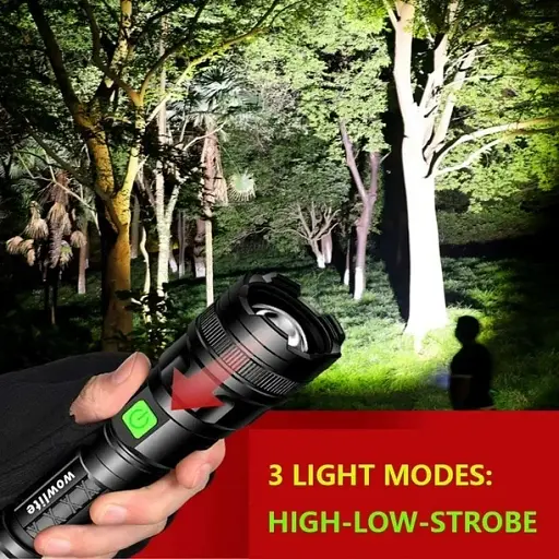 Ліхтарик ALmi, що перезаряджається, світлодіодний ліхтарик Wowlite S1600 - високий люмен, масштабований, 3 режими, ручне світло - фото 5