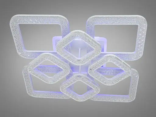 Потолочная светодиодная люстра с пультом, подсветкой, димером, 130W, белая - фото 3