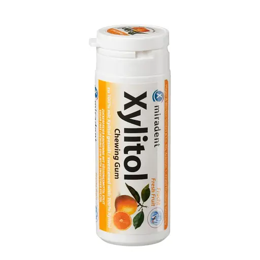 Жувальна гумка з ксилітолом Xylitol Chewing Gum Fresh Fruits 30 шт, Miradent - фото 1