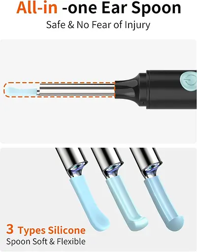 Набір для видалення вушної сірки Hopefox, камера для очищення вух, 5-мегапіксельна амера для вух із 6 світлодіодними лампами - фото 2