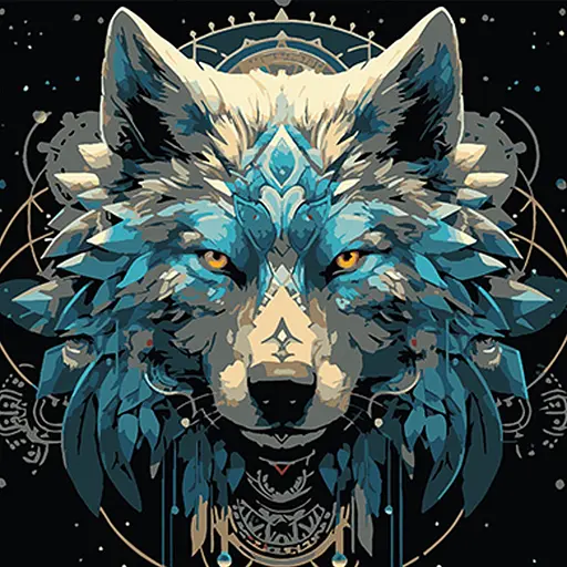 Набор для росписи Strateg Портрет волка в художественном стиле на черном фоне 40х40 см (AV4040-56) - фото 1