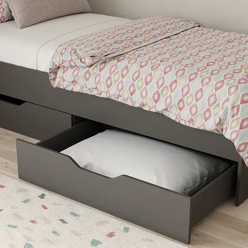 Кровать односпальная MebelStar Лилу с ящиками 90x200 см Антрацит (MBS-1346) - фото 2