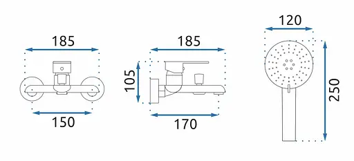 Смеситель для ванны Rea Bloom настенный с изливом белый/золото REA-B9932 Белый - фото 7