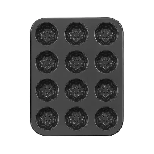 Форма для выпечки кексов и маффинов на 12 ячеек с антипригарным покрытием 35х26х2.3 см №3 Черный 87973 - фото 3