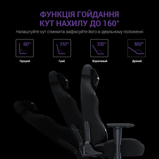 Ігрове крісло Anda Seat Luna Size L Black Fabric (AD18-44-B-F) - фото 12