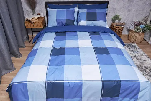 Комплект постельного белья Moon&Star Бязь Gold Люкс Finland Blue King Size 220x240 наволочки 2х40х60 - фото 6