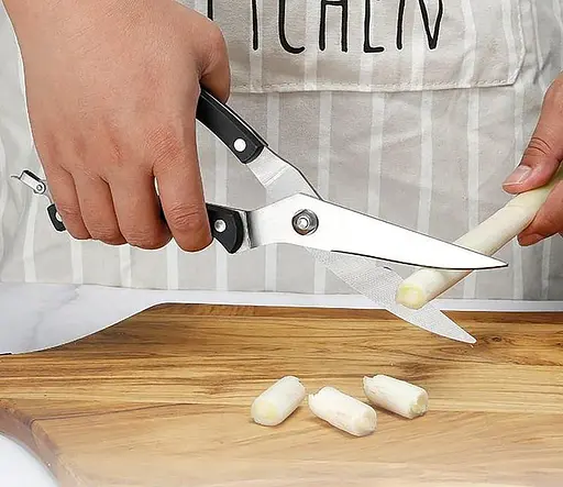 Кухонные ножницы секатор для мяса птицы и рыбы с фиксатором 25 см, Kitchen Master Черный 86401 - фото 4