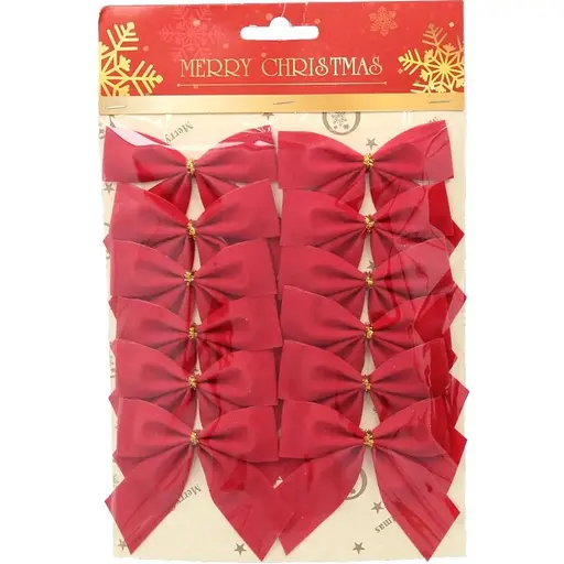 Бант декоративный Chomik текстиль бархат красный 12 шт. (GIF3744) - фото 2