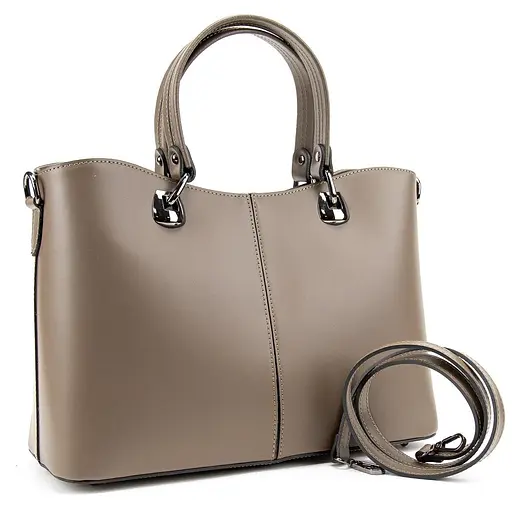 Темно-бежева шкіряна сумка середніх розмірів Firenze Italy F-IT-7627DB