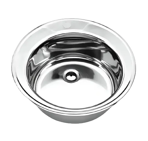 Мийка кухонна врізна Kraft 490 E кругла 490х490х180 мм 0,8 мм Satin 30412 - фото 1