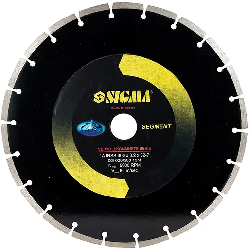 Круг алмазний HQ сегментний Sigma Ø300×32 мм 5600 об/хв (193300z) - фото 1