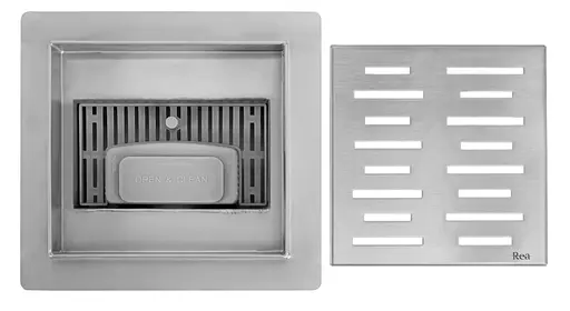 Трап для душа Rea Line 15x15 nickiel brushed REA-G6205 - фото 4
