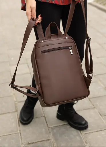 Женский рюкзак Sambag Brix Classic шоколадный 35 х 25 х 12 см (14511020) - фото 3