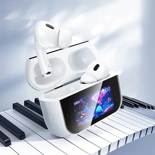 Бездротові навушники Hoco EW79 Bright, TWS, ANC, Touch Screen, BT5.4, 30mAh, 350mAh, 4h, white - фото 8