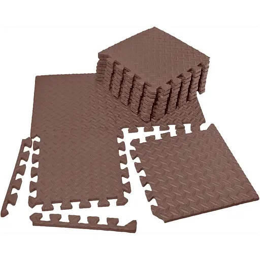 Татами мат EasyFit 8 шт (30х30 см) ласточкин хвост коричневый (EF-1950-30-BN) - фото 1