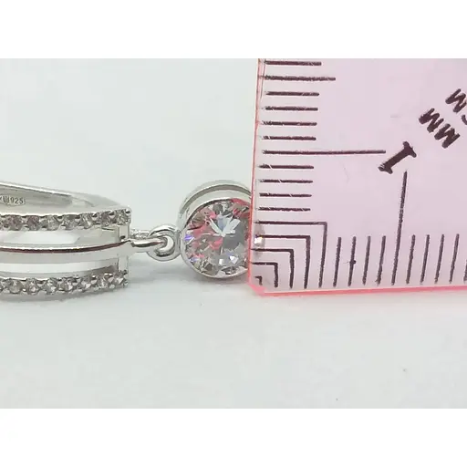 Срібні сережки Vegas з фіанітами. 20048Р - фото 6