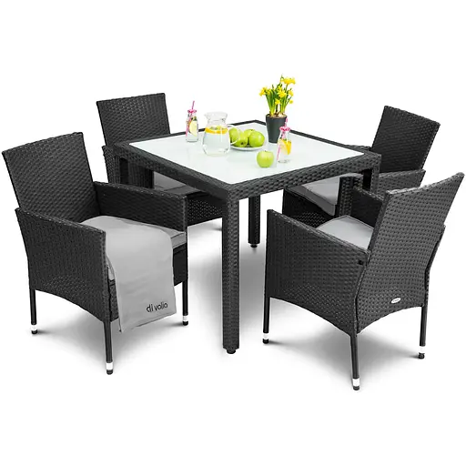 Садові меблі Di Volio Verona 4+1 чорні - фото 6