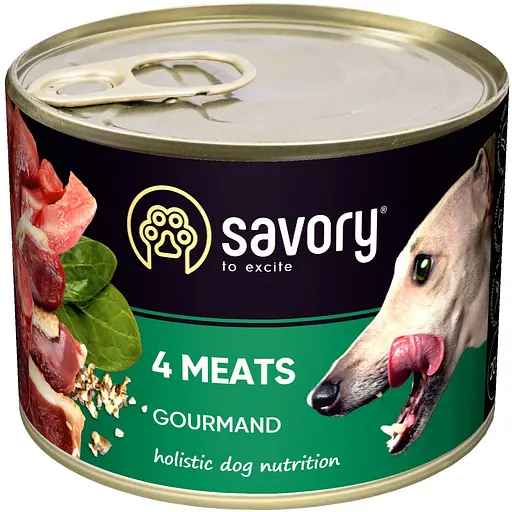 Вологий корм Savory для дорослих собак усіх порід з чотирма видами м'яса 200 г - фото 1