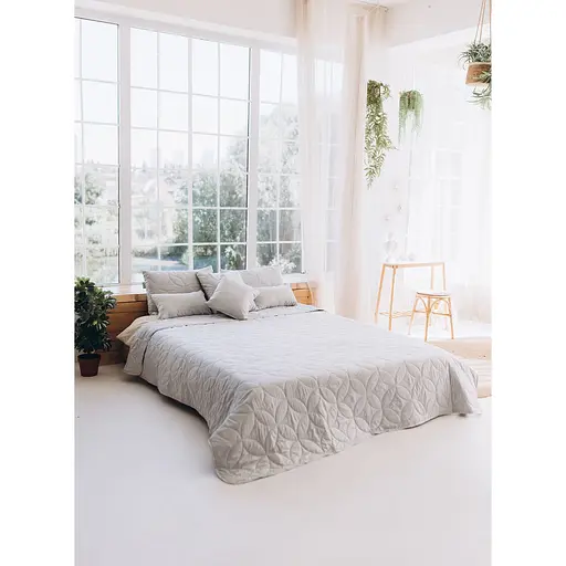 Набір Sonex Hawaii: покривало двостороннє 240х220 см + наволочка 70х50 см 2 шт. світло-сірий (SO102526) - фото 7