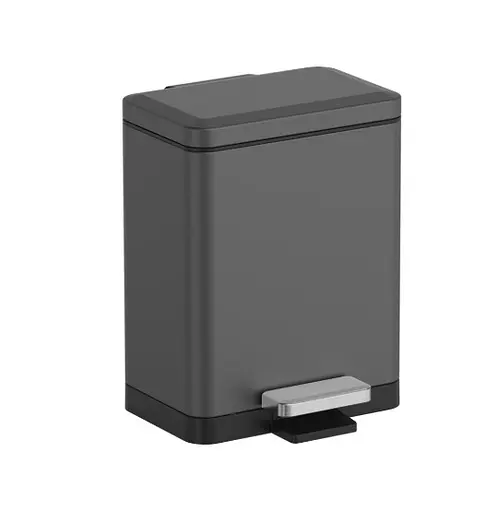 Відро для сміття Koer TC-010306-07 з плавним закриттям прямокутне 6 л графіт (KR5602)  - фото 2