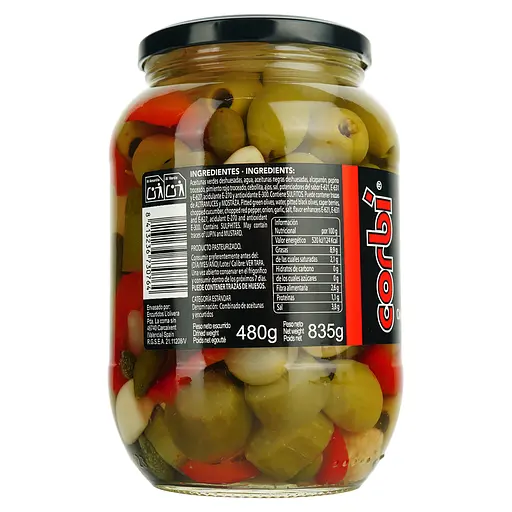 Оливки Corbi Коктейль с каперсами 835 г - фото 3