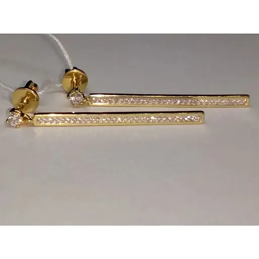 Золотые серьги Столичная Ювелирная Фабрика с фианитами. 110563Ж - фото 2