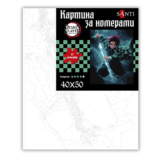 Картина за номерами Santi Demon Slayer Tanjiro Kamado 40х50 см (954418) - фото 2
