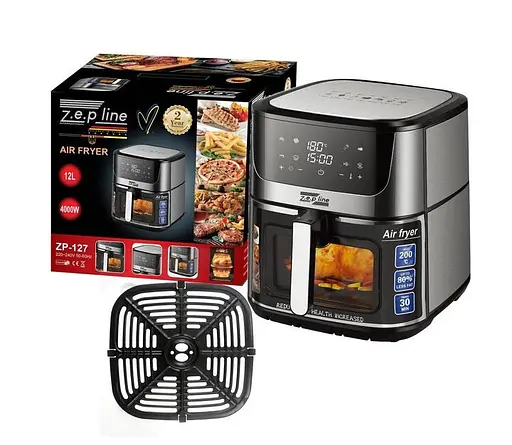 Аэрофритюрница безмасляная Zepline ZP-126 на 10л электрическая с сенсорным управлением 3500Вт - фото 6