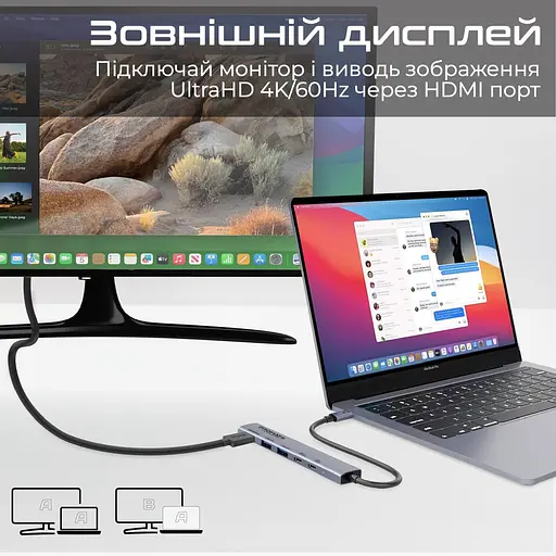 USB-Хаб Promate на 5 портів (linkhub-5x) - фото 4