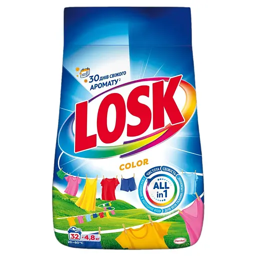 Порошок для прання Losk Color для кольорових речей 4.8 кг 32 цикли прання - фото 1
