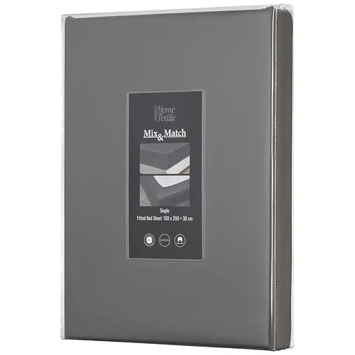 Простирадло на резинці Ardesto Mix & Match Premium сатин 160х200+30 см сіре (ART1620FSY) - фото 7