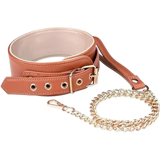 Нашийник з повідцем Dreamtoys Blaze Elite Collar and Leash 103 см коричневий