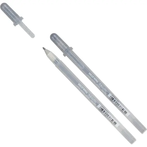 Ручка гелевая Sakura Metallic Серебро - фото 1