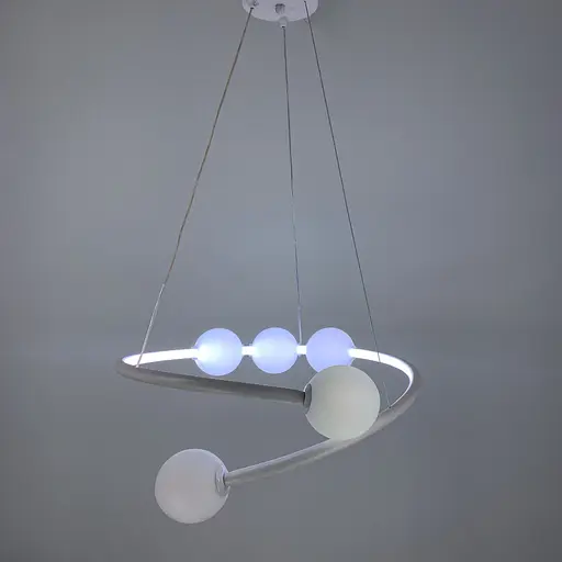 Дизайнерская белая LED люстра с акриловыми шариками | Line F | Ст. 901-600 WT LED+G9*2 - фото 6