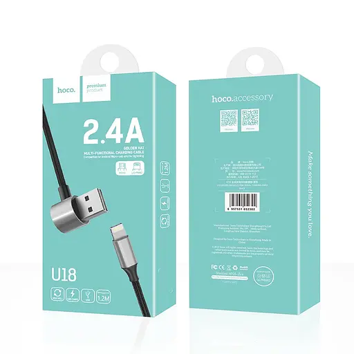 Кабель Hoco combo Lightning+Micro U18 - фото 1