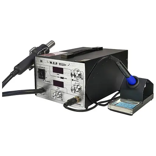 Паяльная станция WEP 952D+ компрессорная, фен, паяльник - фото 2