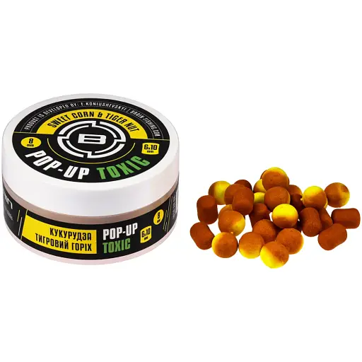Бойли Brain Toxic Pop-Up Sweet Corn & Tiger Nut (кукурудза + тигровий горіх) 8 mm + 6x10 mm 34 g