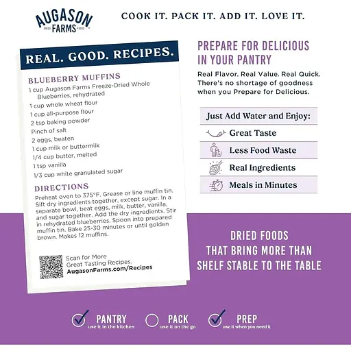 Сублімована чорниця Augason Farms з великим терміном придатності 30 років 26 порцій - фото 2