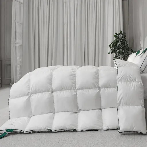 Ковдра MirSon Imperial Style пухова зимова 110х140 см біла із зеленим кантом - фото 5
