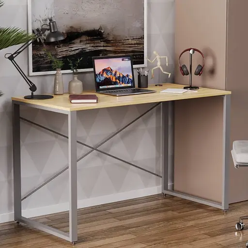 Письменный стол Ferrum-decor Серии Коннект 75x120x60 серый ДСП Дуб Артизан 16мм (FRD-104215)