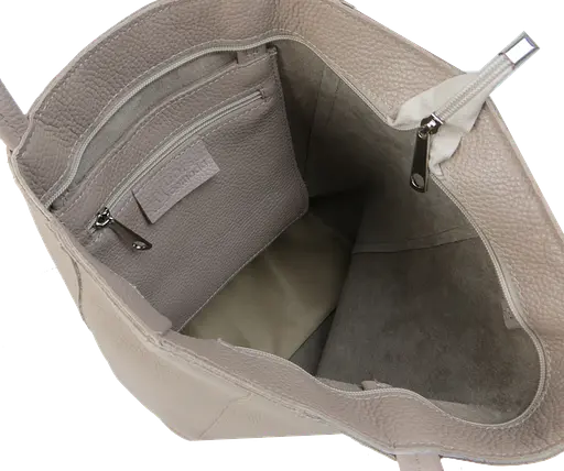 Женская сумка Borsacomoda из натуральной кожи бежевая 845.018 sum0028714 - фото 8