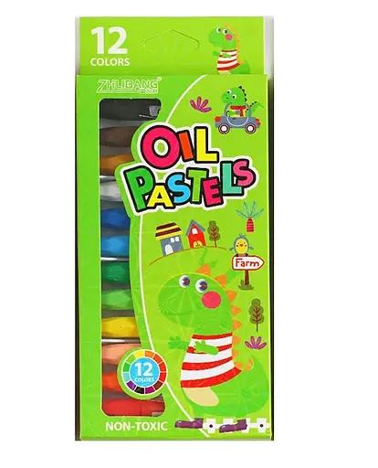 Масляна пастель C 60738 12 кольорів, в коробці (6900067607386) Зелений - фото 1