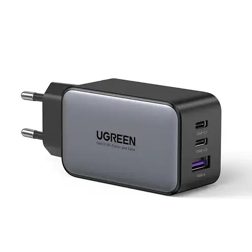 Зарядний пристрій блок живлення 3 порти Ugreen Nexode 65 W GaN II 2*Type-C + 1*USB (2C1A) 8823366 - фото 1