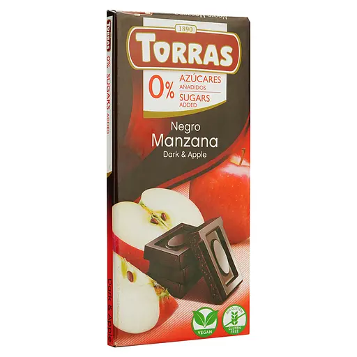 Шоколад черный Torras с яблоком без сахара 75 г - фото 2