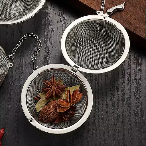 Ситечко заварник сетчатый фильтр для заваривания чая из нержавеющей стали шарик для трав (диаметр 4.5 см), Kitchen Master Серебристый 87627 - фото 7
